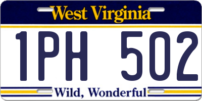 WV license plate 1PH502
