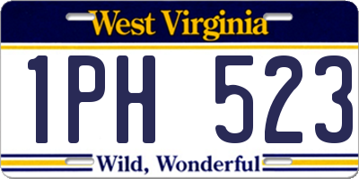 WV license plate 1PH523
