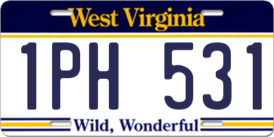 WV license plate 1PH531