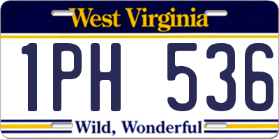 WV license plate 1PH536