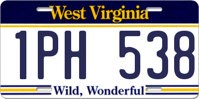 WV license plate 1PH538