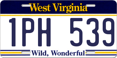 WV license plate 1PH539