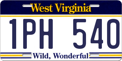 WV license plate 1PH540