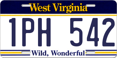 WV license plate 1PH542