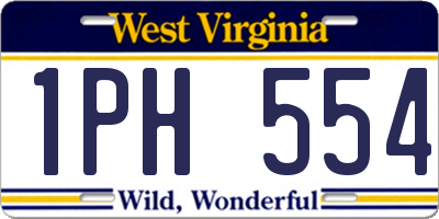 WV license plate 1PH554
