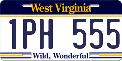 WV license plate 1PH555