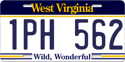 WV license plate 1PH562