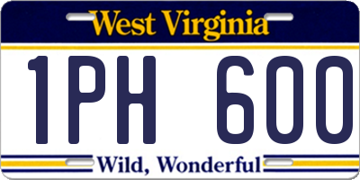 WV license plate 1PH600