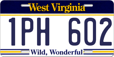 WV license plate 1PH602