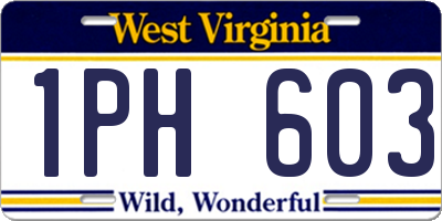 WV license plate 1PH603