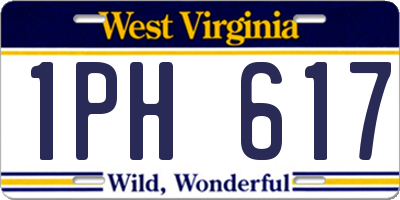 WV license plate 1PH617