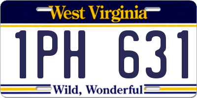 WV license plate 1PH631