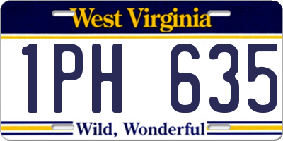 WV license plate 1PH635