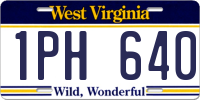 WV license plate 1PH640