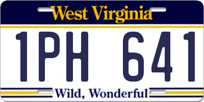 WV license plate 1PH641