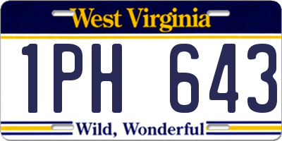 WV license plate 1PH643