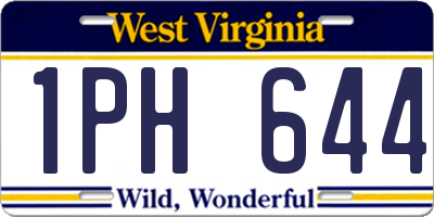 WV license plate 1PH644