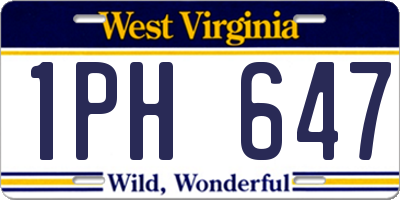 WV license plate 1PH647