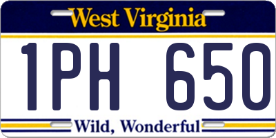 WV license plate 1PH650