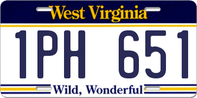WV license plate 1PH651