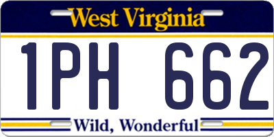 WV license plate 1PH662