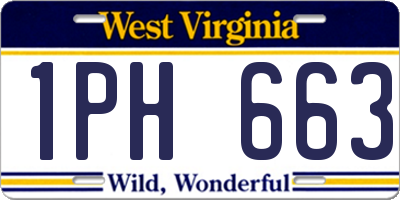 WV license plate 1PH663