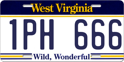 WV license plate 1PH666