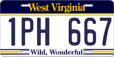 WV license plate 1PH667