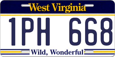 WV license plate 1PH668