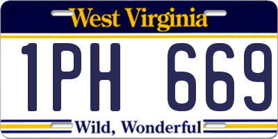 WV license plate 1PH669