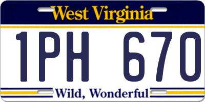 WV license plate 1PH670
