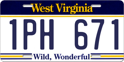 WV license plate 1PH671