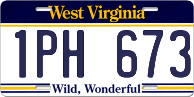 WV license plate 1PH673