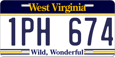WV license plate 1PH674