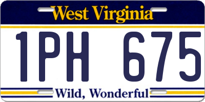 WV license plate 1PH675