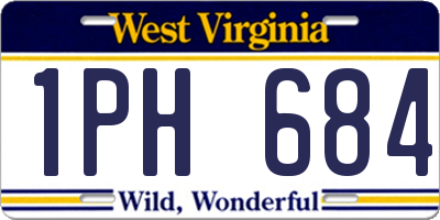 WV license plate 1PH684