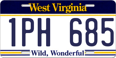 WV license plate 1PH685