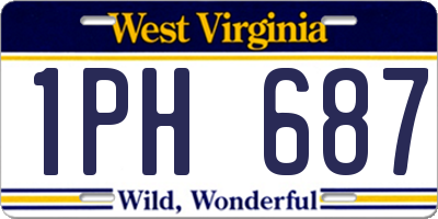 WV license plate 1PH687