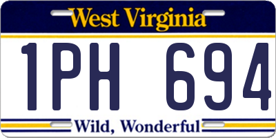 WV license plate 1PH694