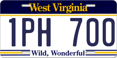 WV license plate 1PH700