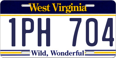 WV license plate 1PH704