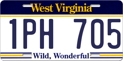 WV license plate 1PH705