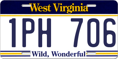 WV license plate 1PH706