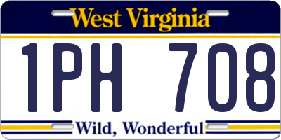 WV license plate 1PH708