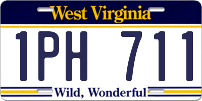 WV license plate 1PH711