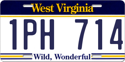 WV license plate 1PH714