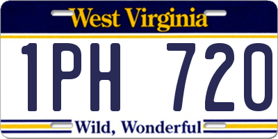 WV license plate 1PH720
