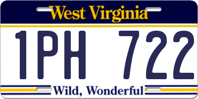 WV license plate 1PH722