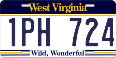 WV license plate 1PH724