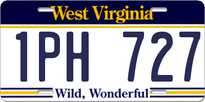 WV license plate 1PH727